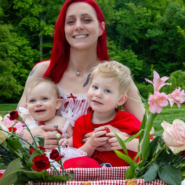Mel with her two kids